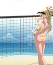 美女插画-沙滩排球