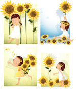 女孩-向日葵主题
