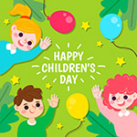 儿童节气球和儿童