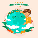 卡通地球母亲日