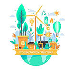 环保创新爱护环境插画