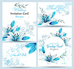蓝百合水彩婚礼卡片