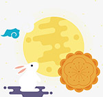 中秋节圆月月饼玉兔