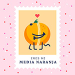 卡通橙子插画邮票