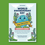 世界环境日卡通海报