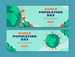 世界人口日矢量横幅