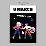 妇女节卡通插画海报
