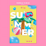 夏季3D艺术字海报