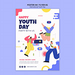 国际青年日插图海报