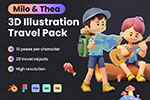 旅行主题3D插画