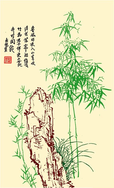 矢量竹石图2