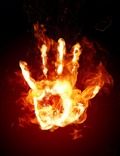 燃烧的手掌图片
