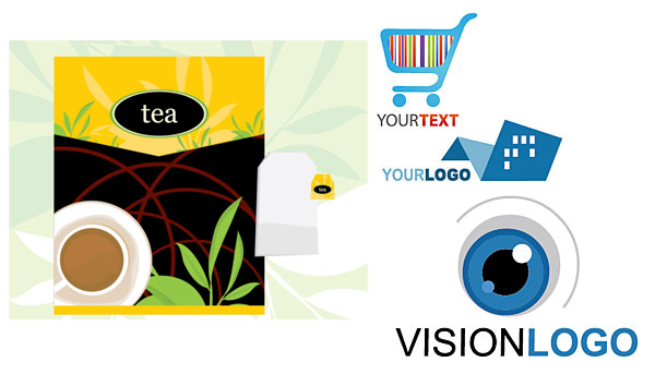 茶包装和logo模板