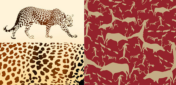 豹纹与动物背景