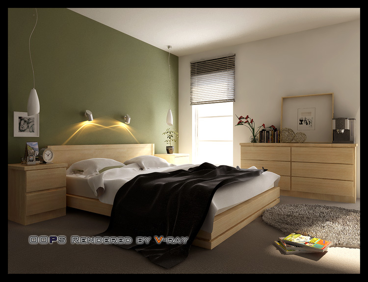 简洁卧室模型