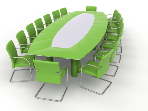 绿色会议桌