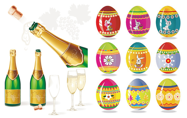 香槟和复活节彩蛋