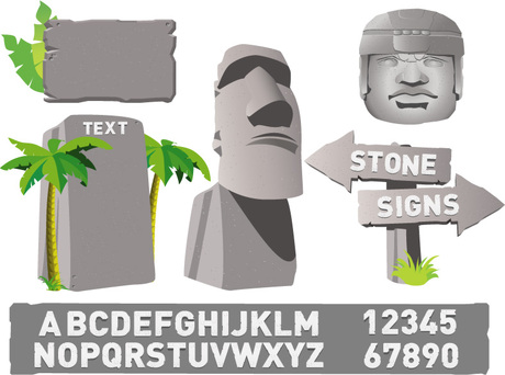 石板石雕符号指示