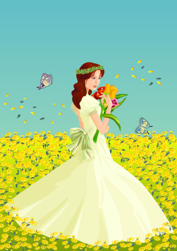 花丛中的新娘