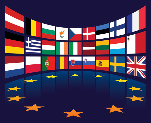 欧盟国家旗帜矢量