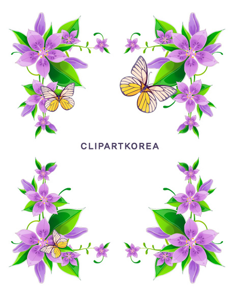 紫色花卉文本框
