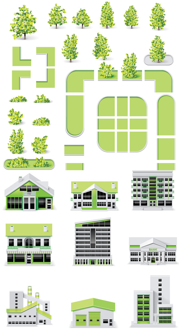 绿化带与建筑物