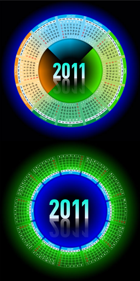 2011圆形日历