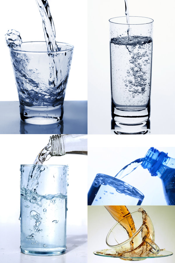 玻璃杯与纯净水
