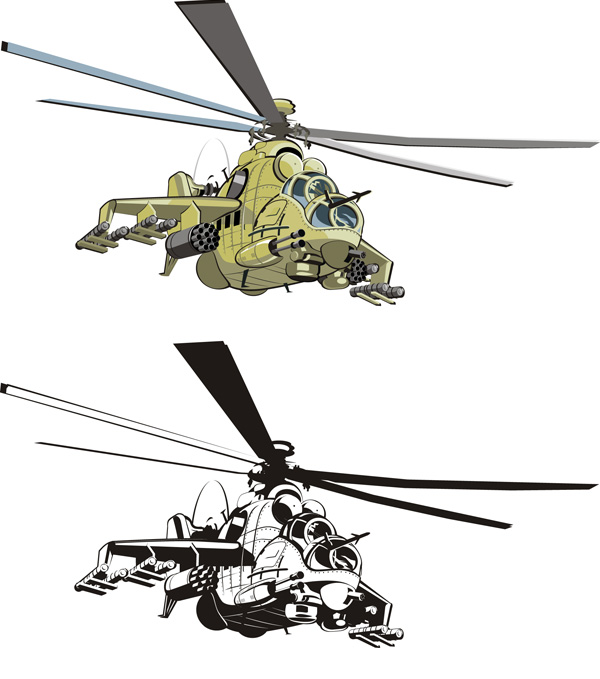 阿帕奇直升机_矢量军事武器