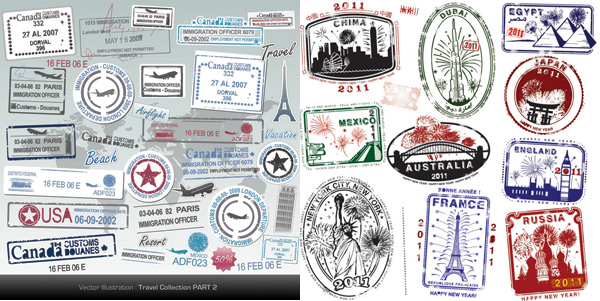 护照邮票印章