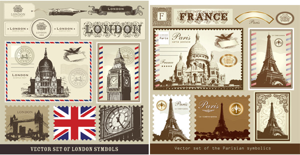 欧式建筑物邮票
