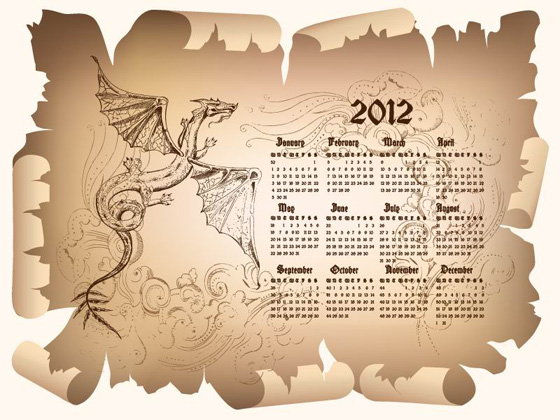 羊皮纸2012日历