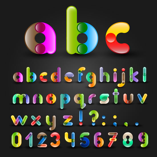色彩拼接字体