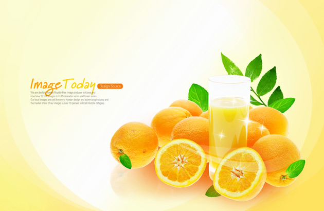 清新橙子果汁