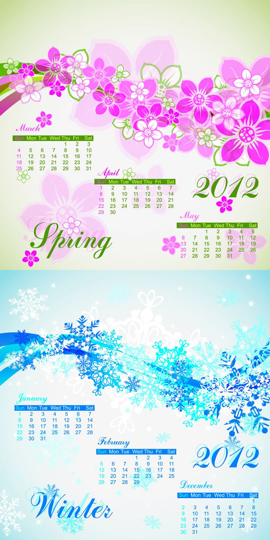 2012年春冬日历