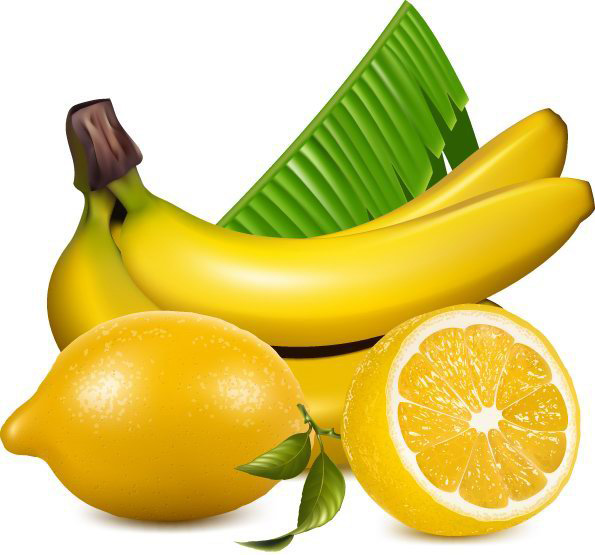 香蕉柠檬矢量