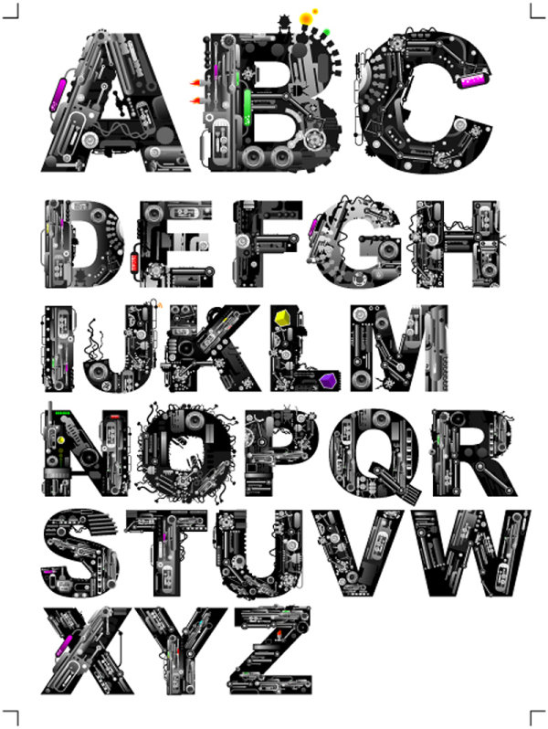 机械效果字母