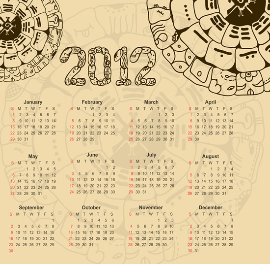 2012线描八卦日历