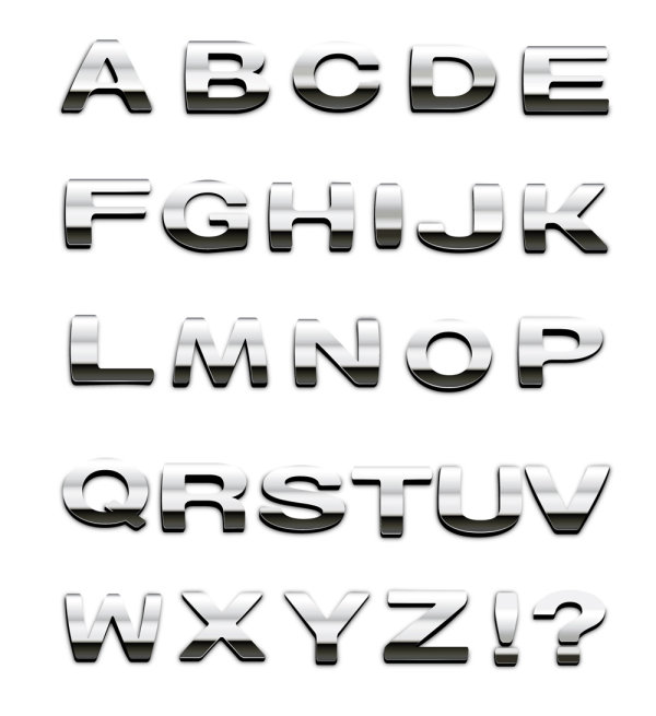 金属质感字母