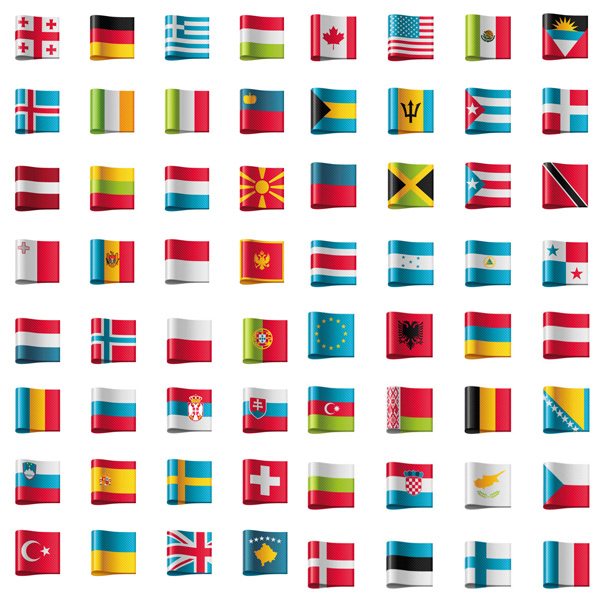 各国国旗标签