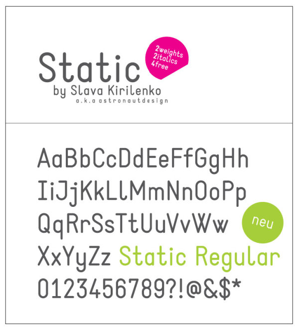 Static英文字体