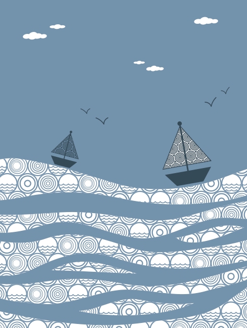 海上的舟装饰画