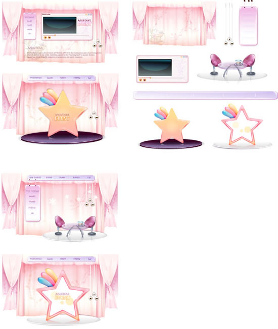 浪漫粉色网页模板