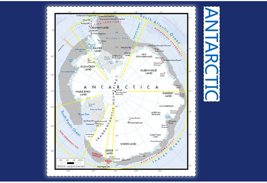 南极洲地图矢量