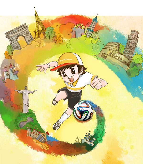 世界杯强国插画