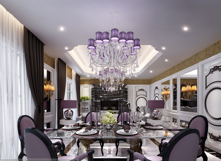 紫色餐厅模型
