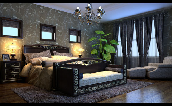 现代感卧室模型
