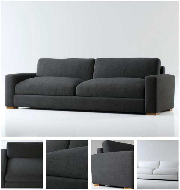 灰黑色沙发模型