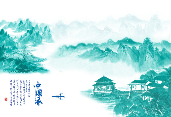 中国风山水风景