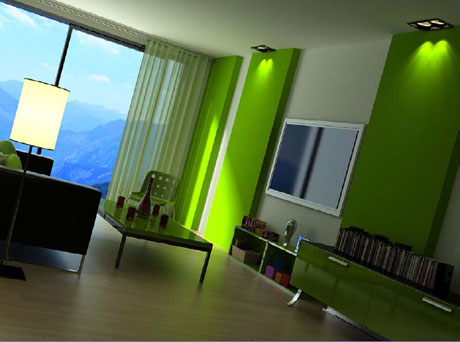 绿色客厅模型